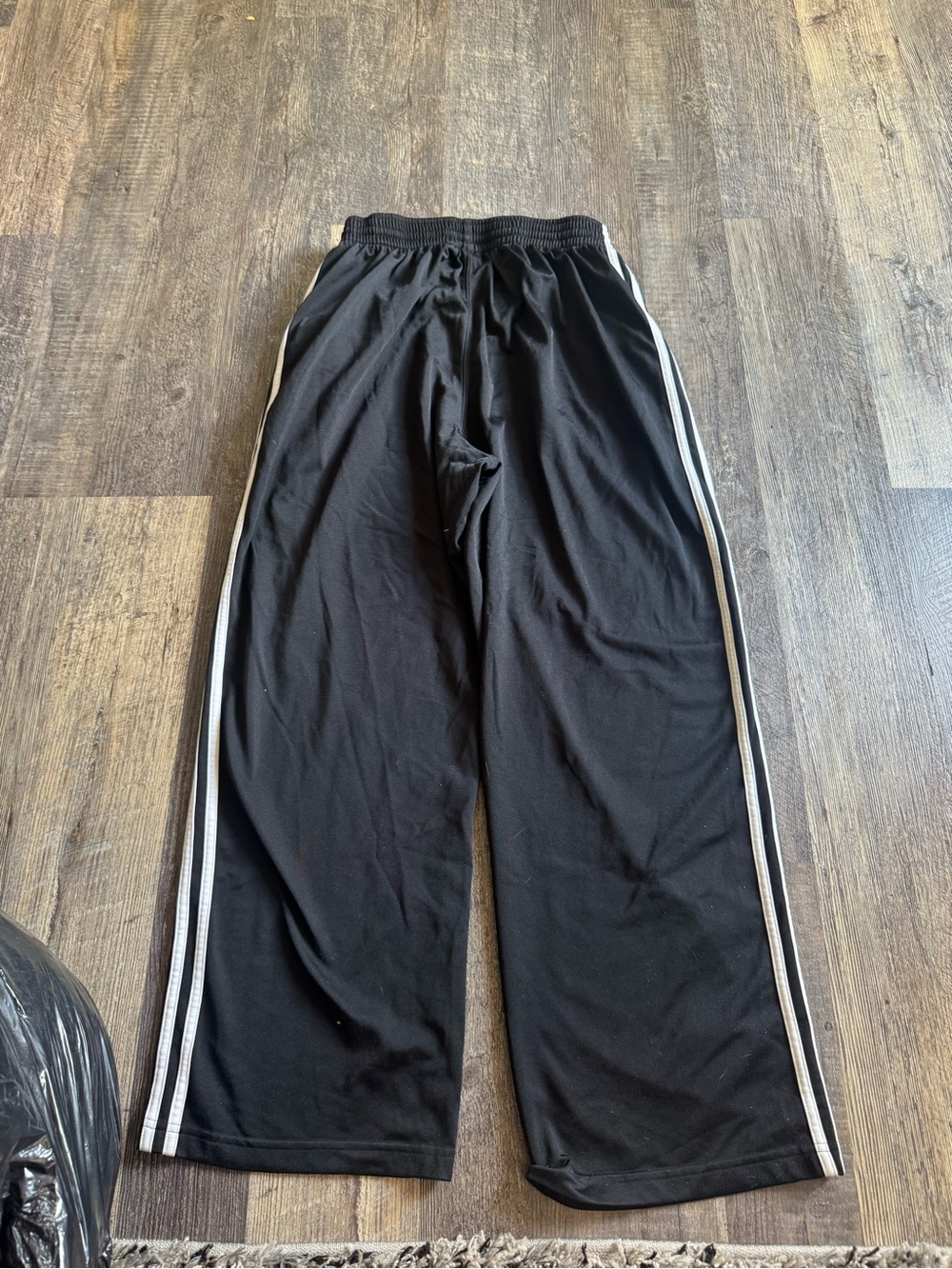 adidas Black Jogger Pants with White Side Stripes - Picture 2 of 3